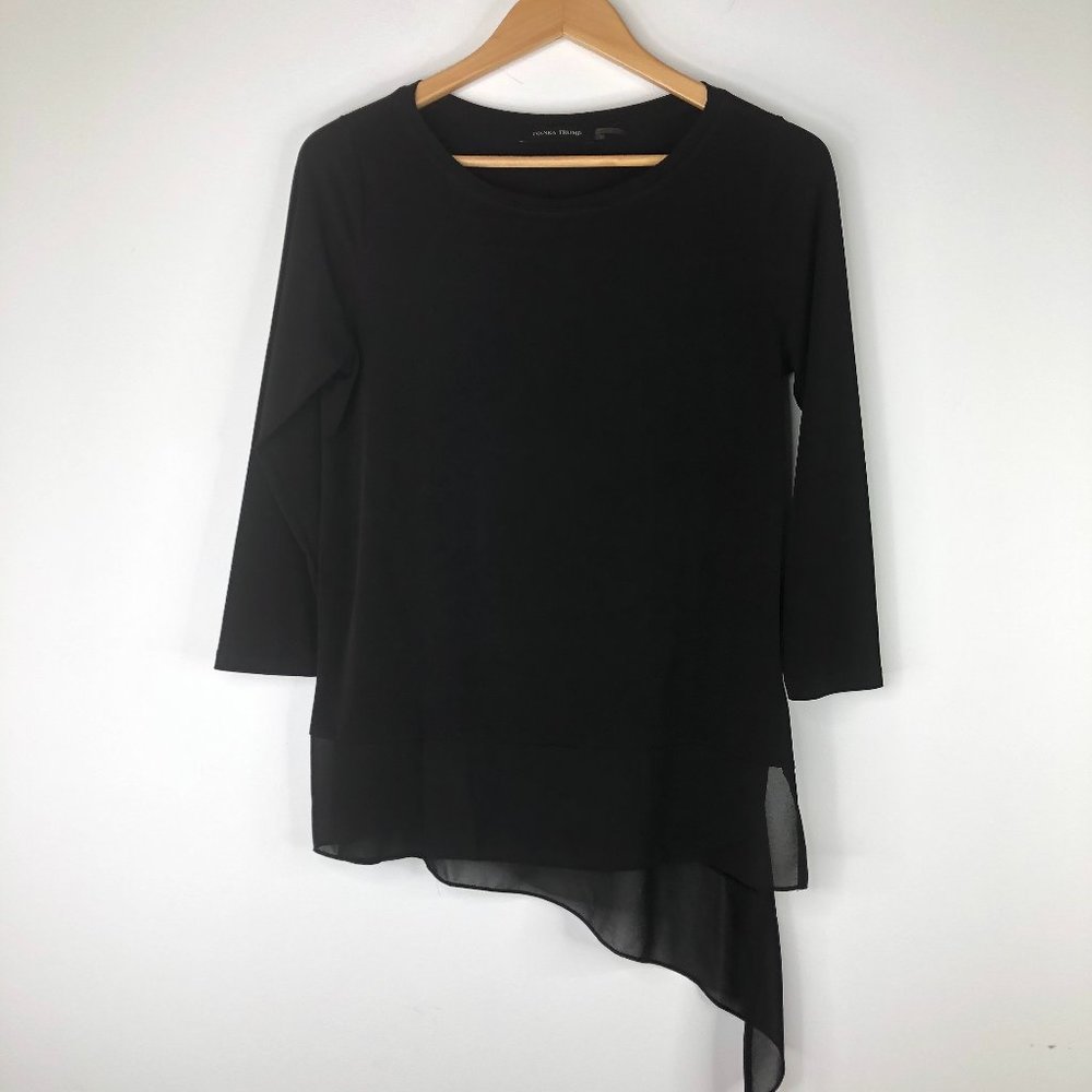 Ivanka Trump Womens Black Long Sleeve Top Size S